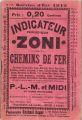 Indicateur périodique Zoni service d'été 1912